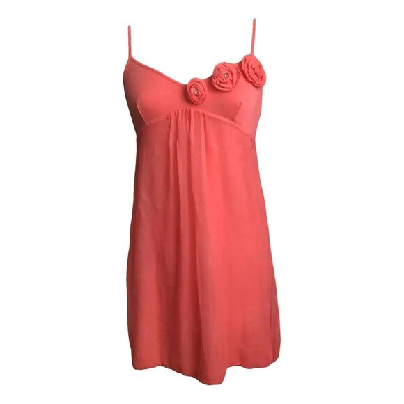 Blugirls Folies Vintage Mini Dress Size M/L Coral Made in Italy Viscosa/Silk